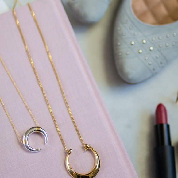 Stella & Dot | GOLD Double Horn Pendant Necklace - Picture 6 of 9